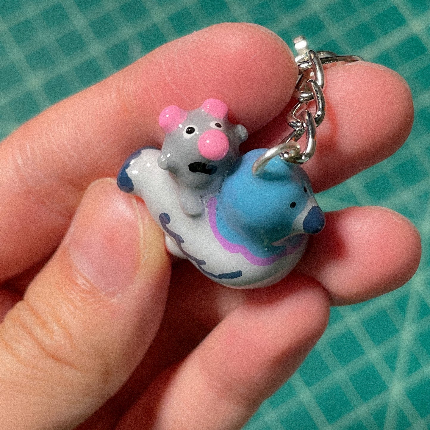 Rat riding Pigeon Keychain