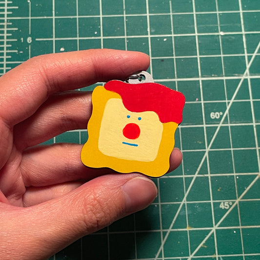 Ravioli Wood Keychain