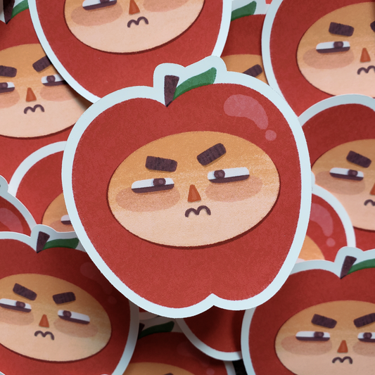 Angry Apple Sticker