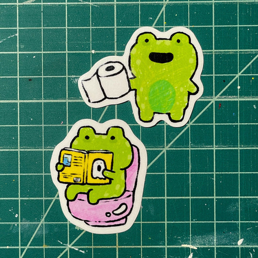 Bathroom Froggy Laminated Vinyl Sticker