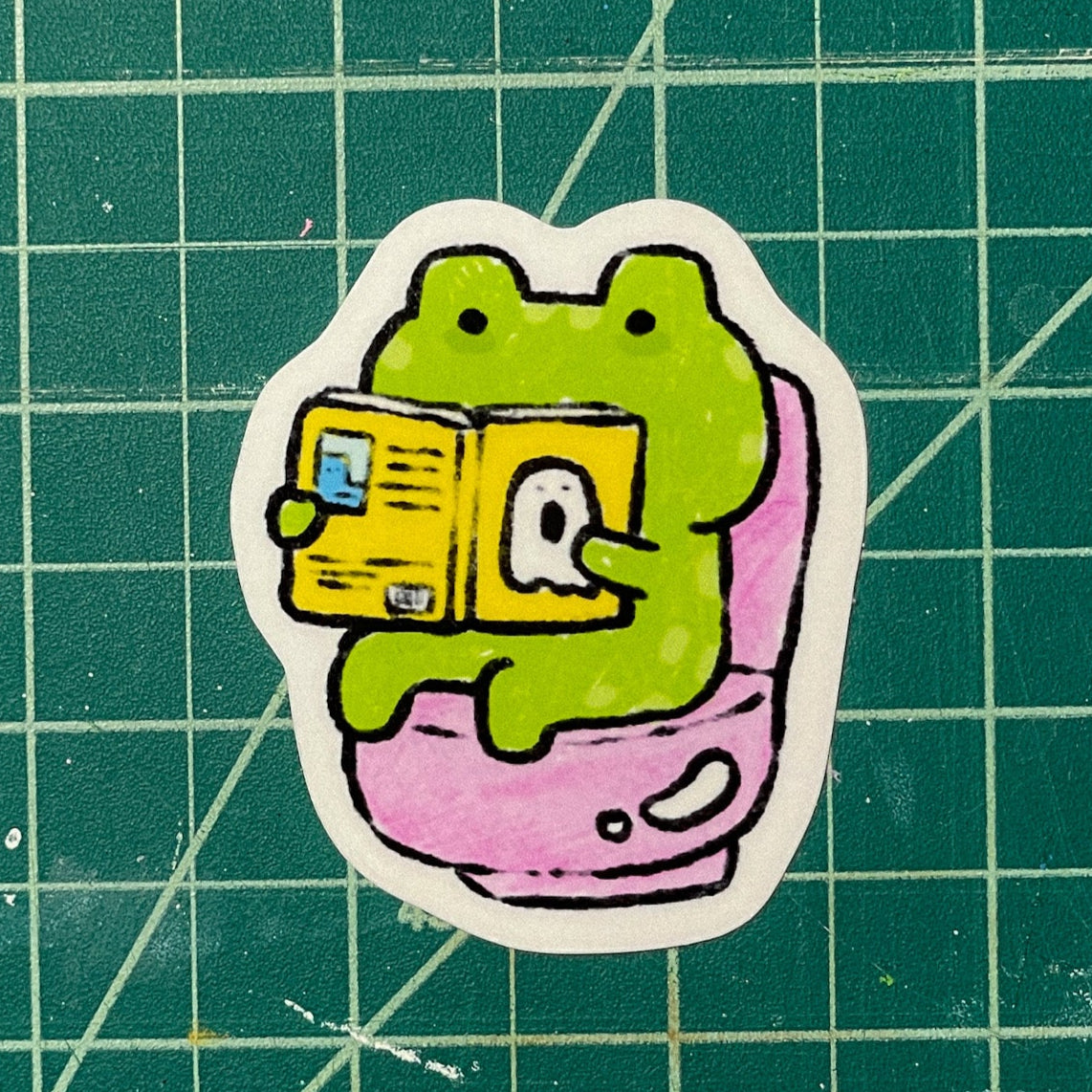 Bathroom Froggy Laminated Vinyl Sticker