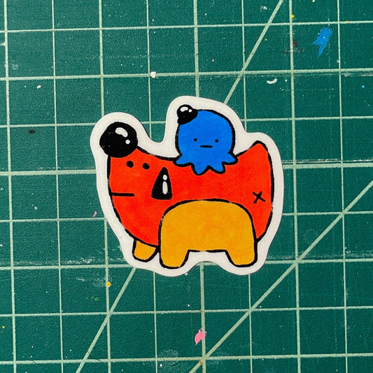 Weenie & Octo Laminated Vinyl Sticker