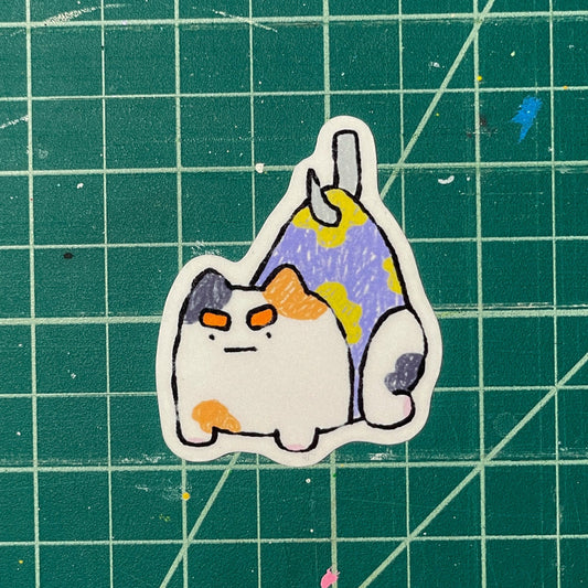 Wedgie Cat Laminated Vinyl Sticker