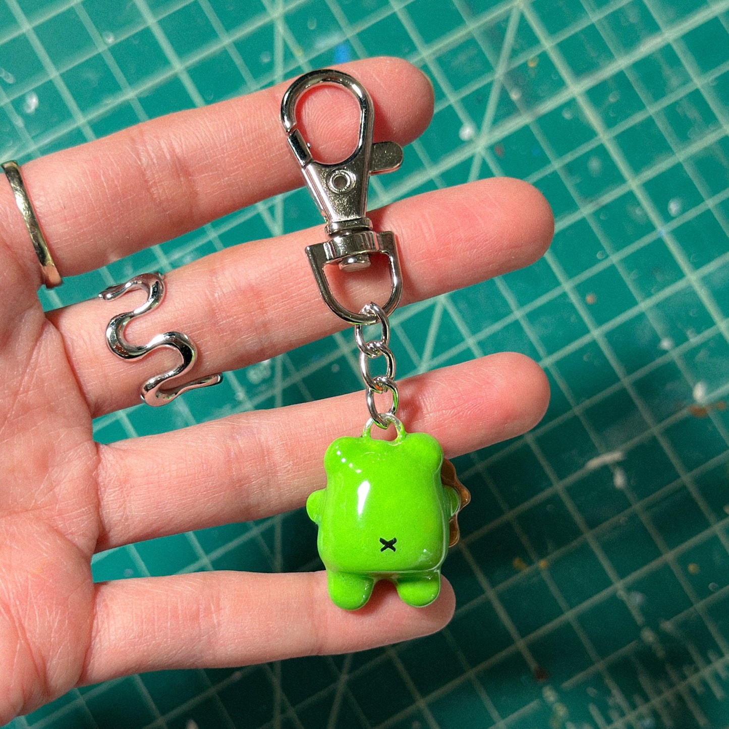 Frog with Gingerbread Keychain [MADE TO ORDER 2-3 WEEKS]