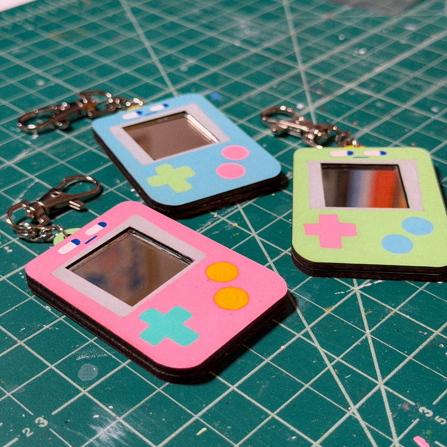 Gamer Mirror Wood Keychain [MADE TO ORDER 1-2 WEEKS]