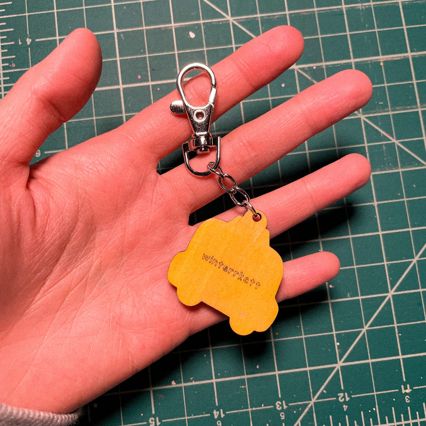 NYC Taxi Wood Keychain