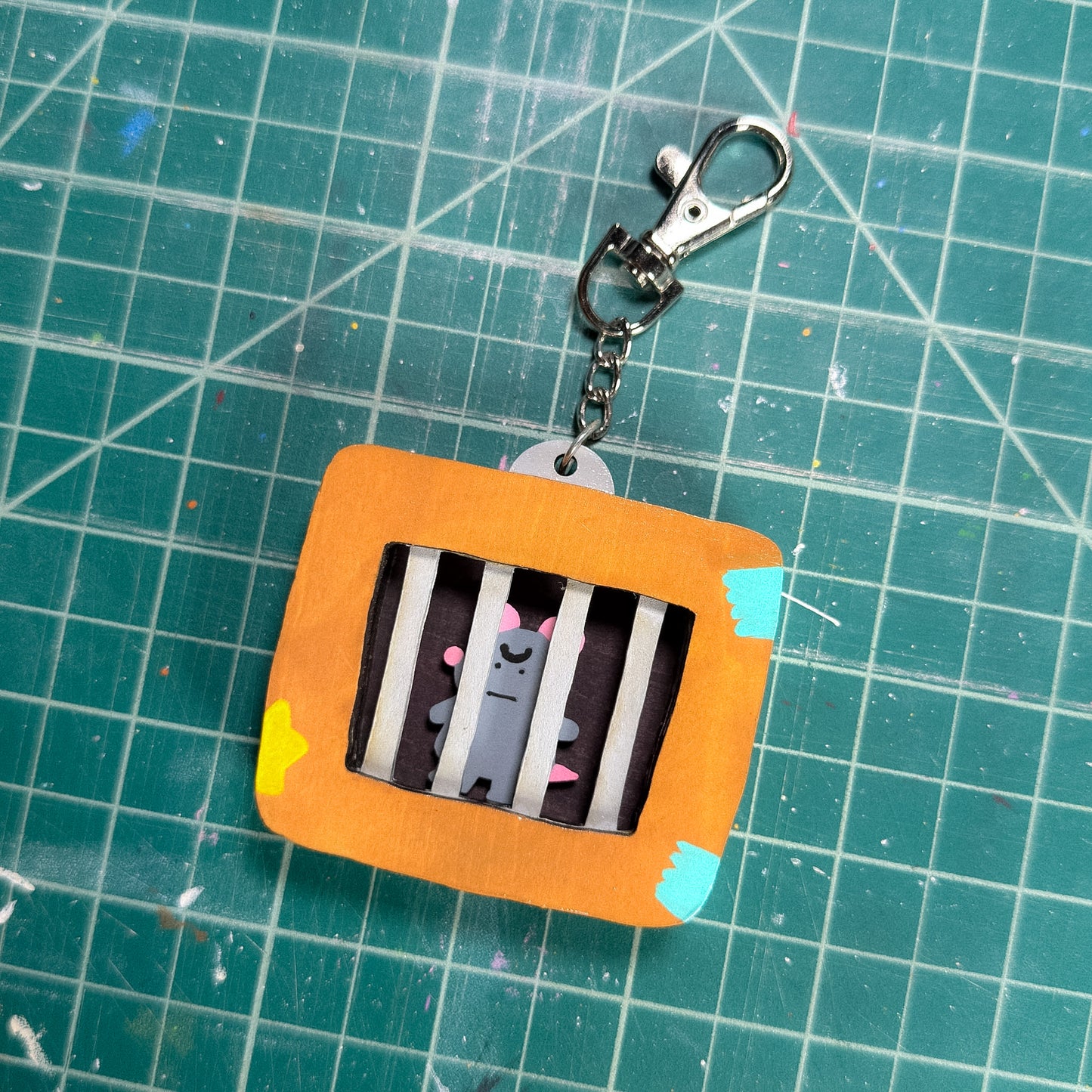 Rat Jail Wood Keychain [MADE TO ORDER 2-3 weeks]