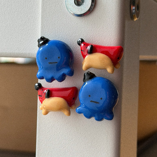 Octo & Pup Magnets (Set of 4) [MADE TO ORDER 2-3 Weeks]