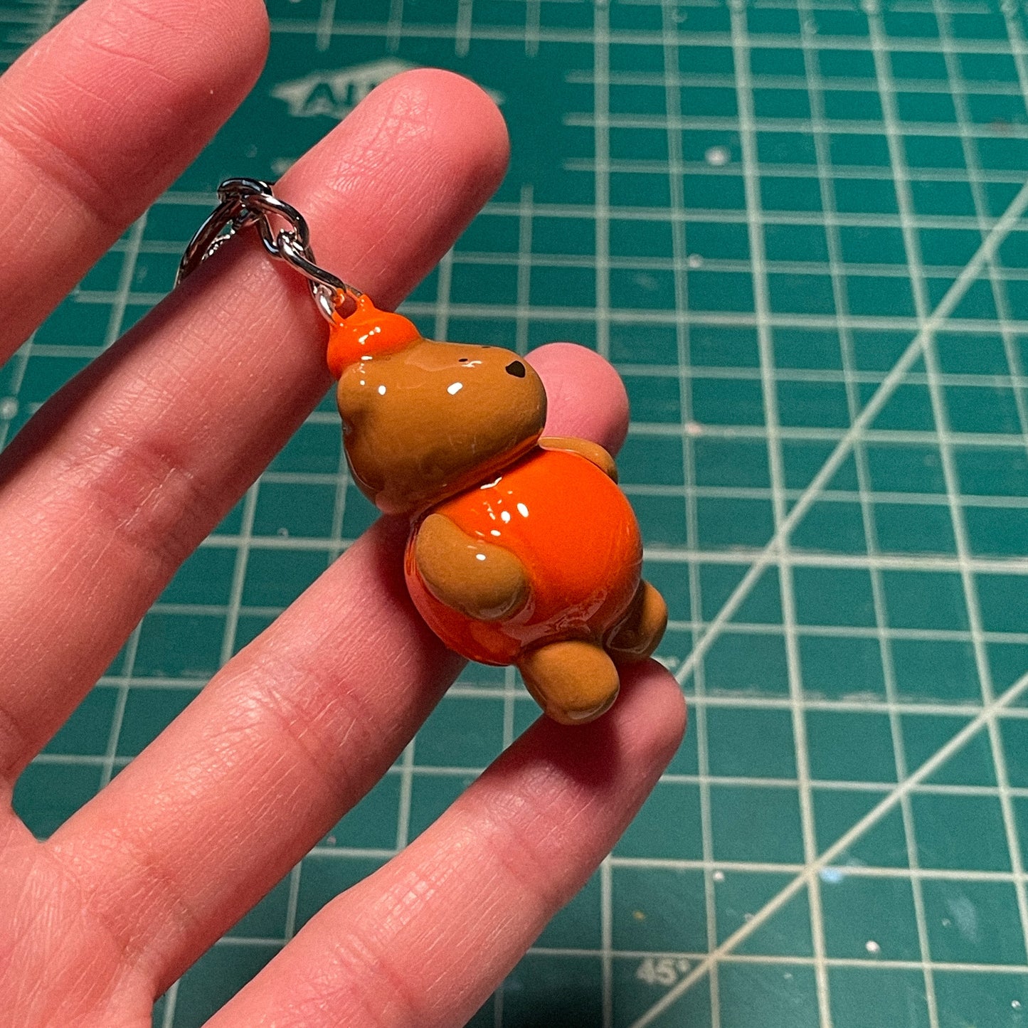 Pumpkin Bear Keychain