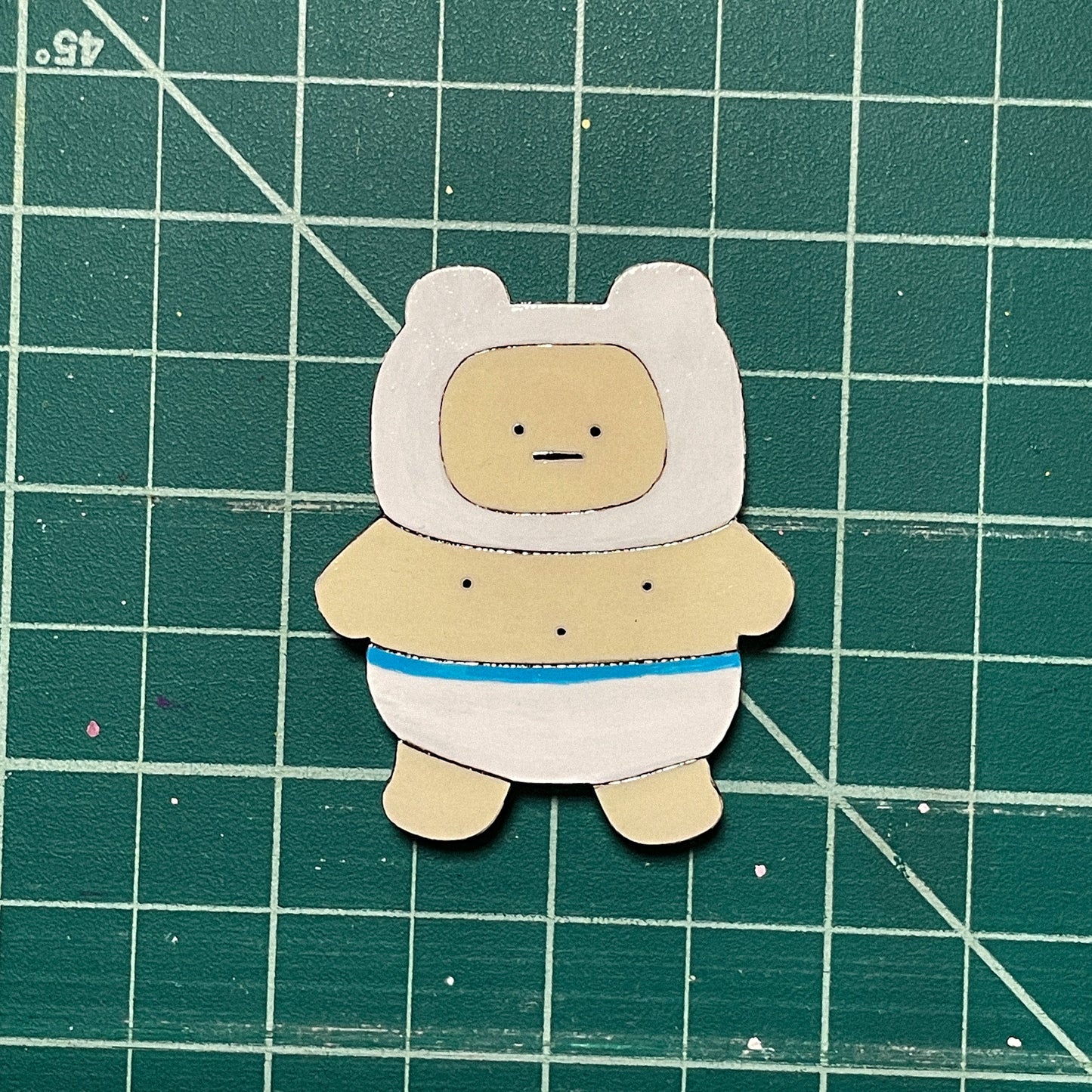 Buff Baby Wood Magnet