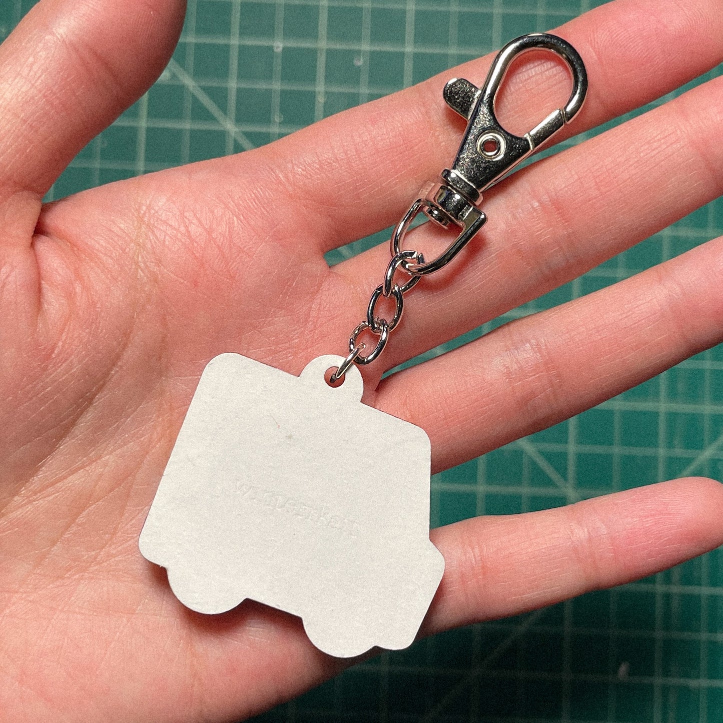 Ice Cream Truck Wood Keychain