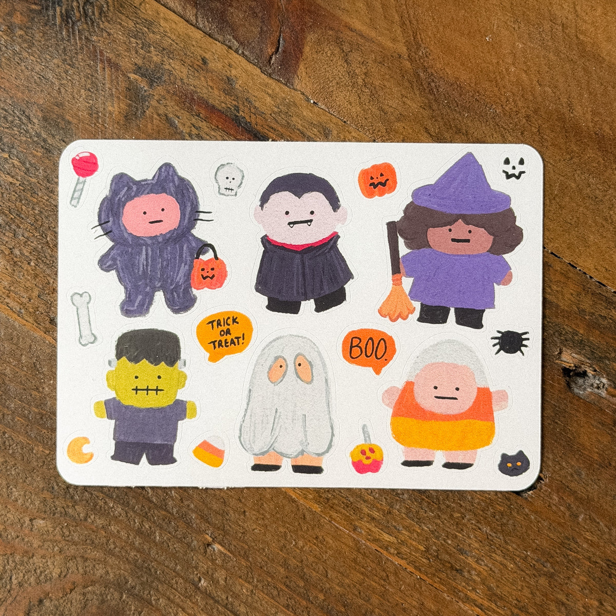 Trick or Treaters Matte Vinyl Sticker Sheet