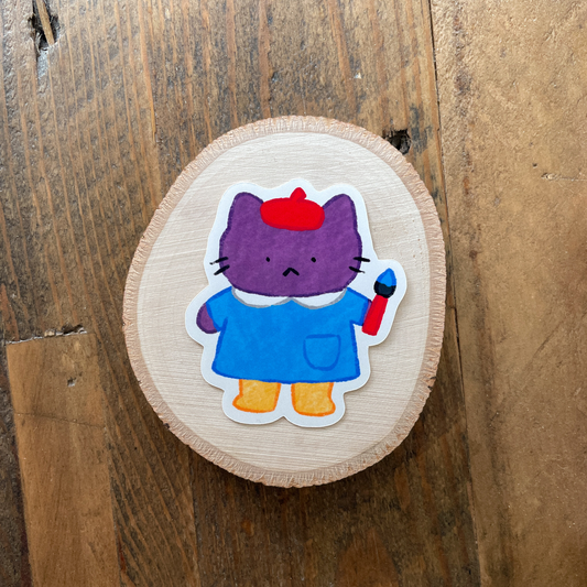 Artist Cat Glossy Sticker