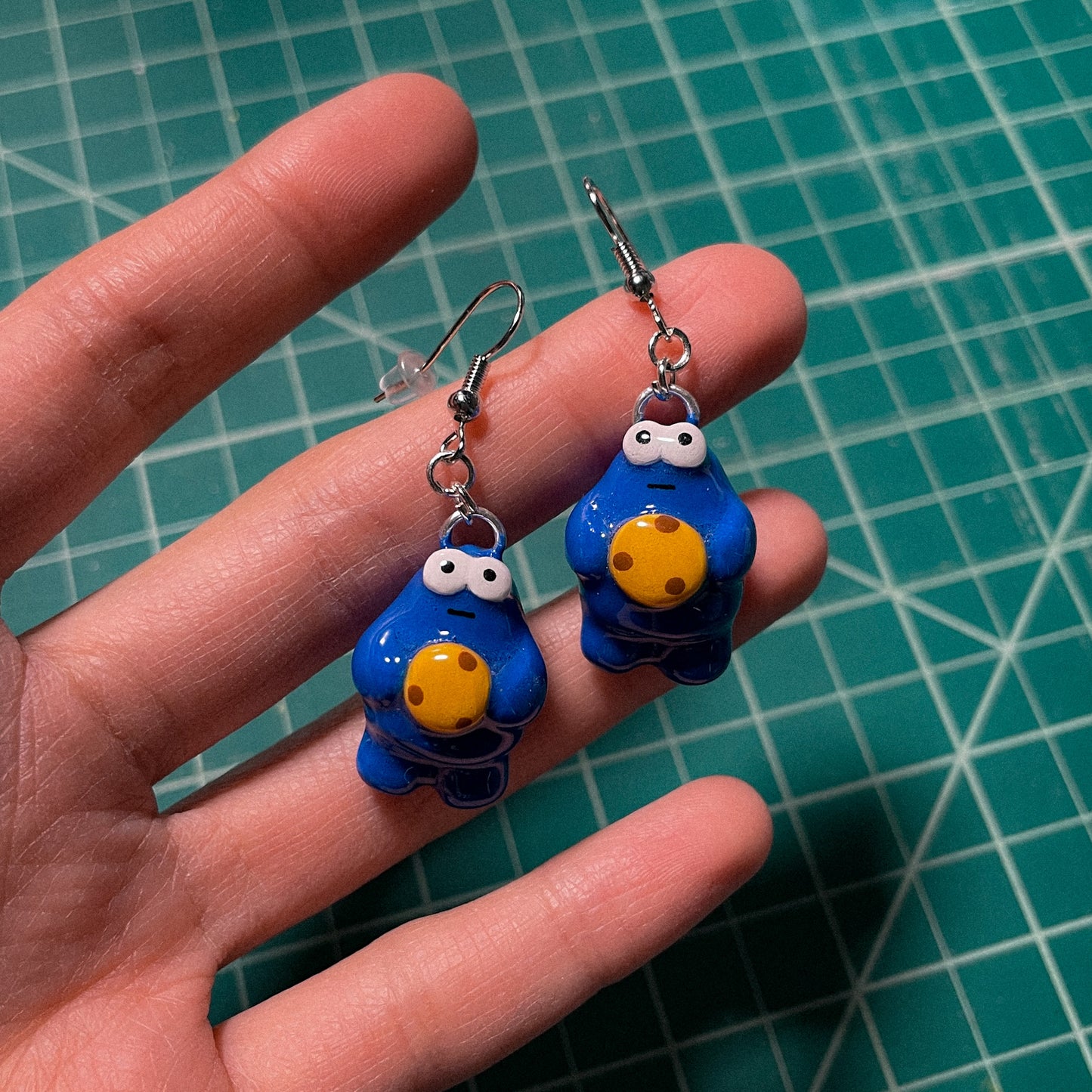 Blue Monster Earrings