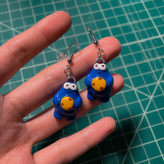 Blue Monster Earrings