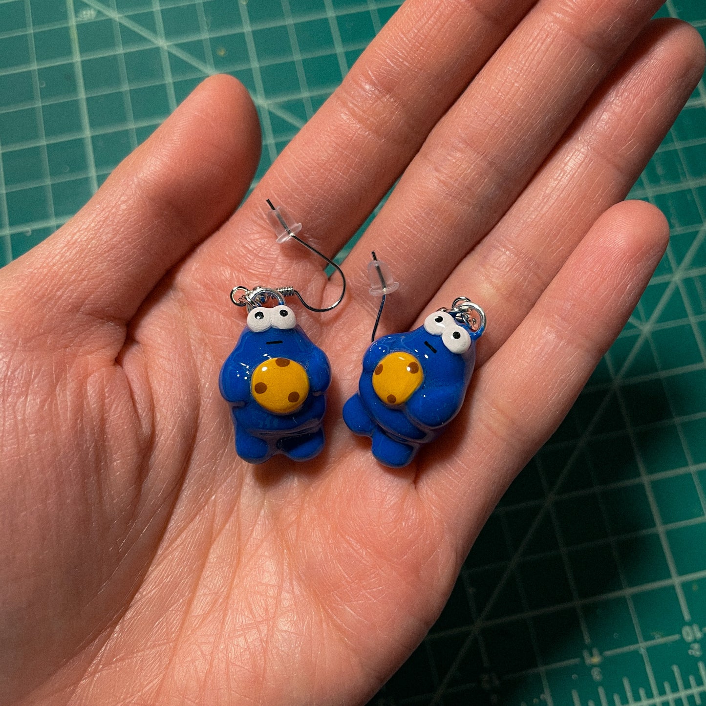 Blue Monster Earrings