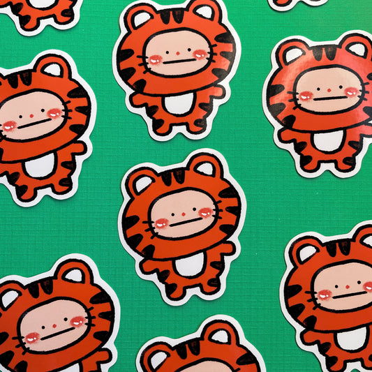 Tiger Kid Glossy Sticker